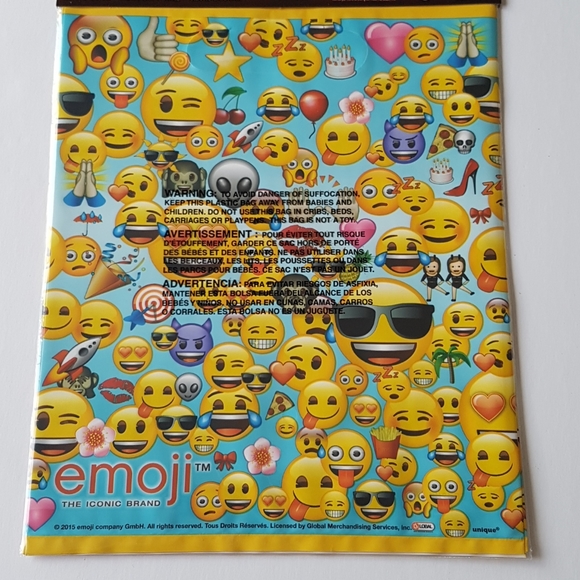 8 pcs Emoji Bags Smiley Bags Favor Bags Loot Bags Treat Bags 7.25"x9" in. - Picture 2 of 2